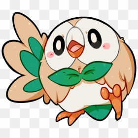 All Grass Type Pokemon Starters , Png Download - Grass Type Pokemon Photos To Download, Transparent Png - rowlet png
