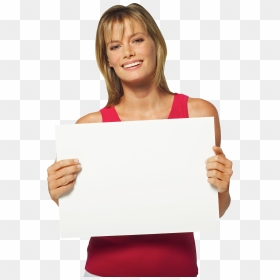 Transparent Business Woman Clipart - Woman Holding A White Paper, HD Png Download - business woman standing png