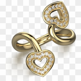 Two Hearts Twisted Pave Ring 18k Yellow Gold - Praça Luís De Camões, HD Png Download - two hearts png
