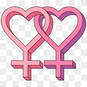 Lesbian Symbol Heart, HD Png Download - two hearts png