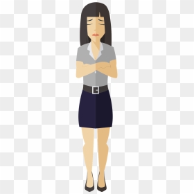 Worried Person Png, Transparent Png - business woman standing png