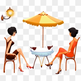 Cafe Silhouette Png, Transparent Png - people drinking png