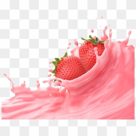 Splash Strawberry Png High-quality Image - Strawberry Milk Splash Png, Transparent Png - red splash png