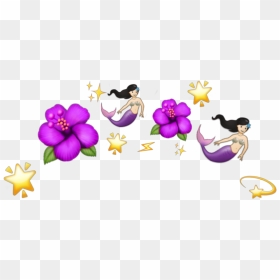 Transparent Purple Mermaid Clipart - Emoji Flower Crown Png, Png Download - cute star png