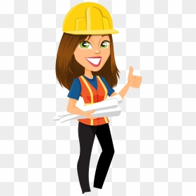 Engineer Png Transparent Images - Female Construction Worker Cartoon, Png Download - engineer png