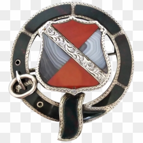 Antique Victorian Sterling Silver Scottish Shield Brooch - Circle, HD Png Download - silver shield png
