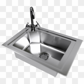 Kitchen Sink With Water Tap And Sink Drain - Sink, HD Png Download - kitchen sink png