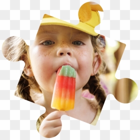 Puzzlepiece - Kids Eating Popsicles, HD Png Download - autism puzzle piece png
