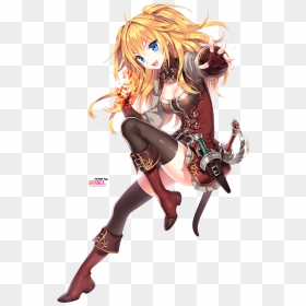 Svg Transparent Anime Girl With Sword And Dagger Google - Anime Girl Blonde Hair And Blue Eyes, HD Png Download - blond hair png