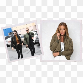 Kendall Jenner And Gigi Hadid Wearing Military Inspired - Girl, HD Png Download - kendall jenner png