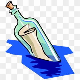 Letter In A Bottle Clipart, HD Png Download - message in a bottle png
