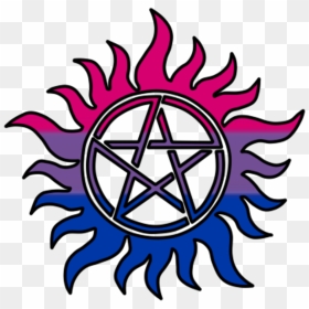 Bi Pride Supernatural Antipossesion - Dean Winchester Tattoo, HD Png Download - supernatural symbol png