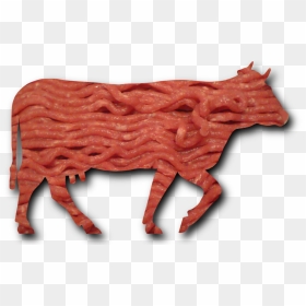 Minced Beef Meat Cow Cattle Shadow - Beef In Cow Shape, HD Png Download - ground beef png