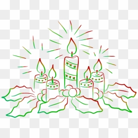 Christmas Candles - Christmas Candles Clipart Black And White, HD Png Download - christmas candle png