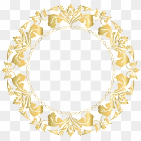 Border Gold Design Png, Transparent Png - gold circle frame png