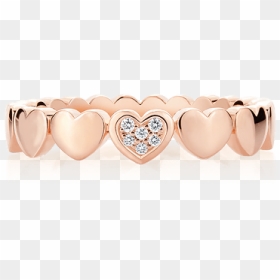 18k Pink Gold Diamond Heart Eternity Band Ring - Earrings, HD Png Download - diamond heart png
