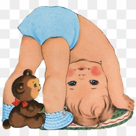 Blue Cute Adorable Baby Butt -vintage Baby - Cartoon, HD Png Download - cartoon butt png