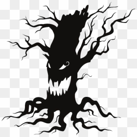 Download Halloween Tree File Hq Png Image - Scary Tree Clipart Black And White, Transparent Png - creepy tree png