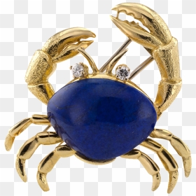 Estate Lapis Lazuli And Diamond Crab Brooch @shoprubylux - Brooch, HD Png Download - blue crab png