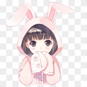 Thumb Image - Cute Animation Drawing Girl, HD Png Download - cute bunny png