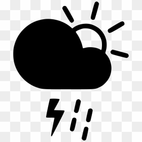 Day Thunderstorm Cloud Lightning Rain Shower Sun - Cloud Wind Icons, HD Png Download - thunderstorm png