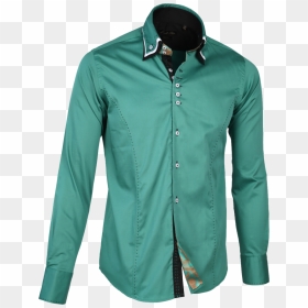 Dress Shirt Detachable Collar Green Png Image - Shirt Hd Images Png, Transparent Png - shirt button png