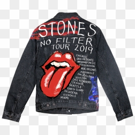 Transparent Denim Jacket Png - Long-sleeved T-shirt, Png Download - rolling stones png