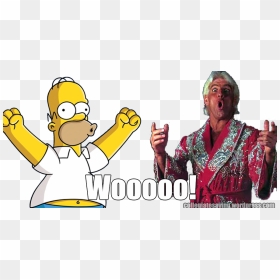 Woooooooooooooooooo - Gif Homer Simpson Youhou, HD Png Download - ric flair woo png