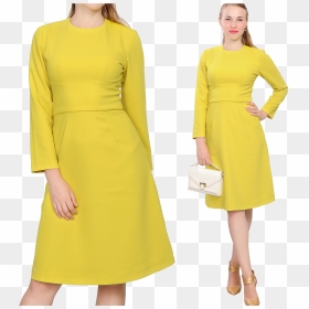 Long Sleeve Dress Free Png Image - Knee Length Dresses Office Wear, Transparent Png - elena gilbert png