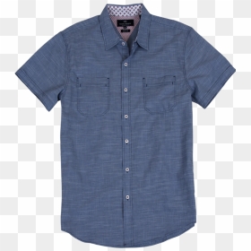 Crosshatch Pattern Short Sleeve Shirt - Button, HD Png Download - shirt button png