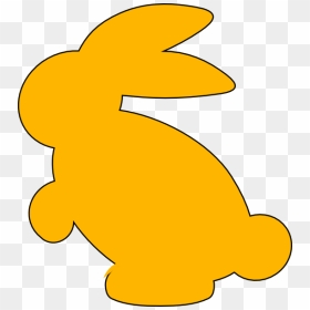 Yellow Bunny Silhouette Clip Art - Yellow Bunny Clipart, HD Png Download - cute bunny png