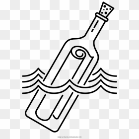 Message In A Bottle Coloring Page - Botella Con Mensaje Dibujo, HD Png Download - message in a bottle png