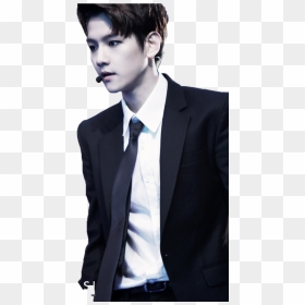 Exo Baekhyun Black Suit , Png Download - Byun Baekhyun In Suit, Transparent Png - black suit png