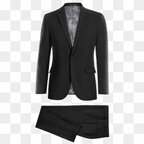 Onyx Black Wool Blends Peak Lapel Slim Fit Suit - Hugo Boss Mercedes Suit, HD Png Download - black suit png