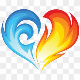 Fire And Ice Heart , Png Download - Fire And Ice Background, Transparent Png - fire heart png