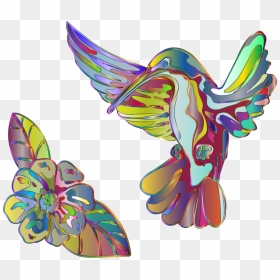 Abstract Artistic Hummingbird And Flower - Clip Art, HD Png Download - artistic png