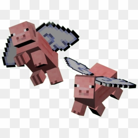 Cute Minecraft Flying Pig, HD Png Download - minecraft pig png