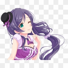 Nozomi Tojo Png - Cute Anime Girl With Purple Hair, Transparent Png - nozomi tojo png