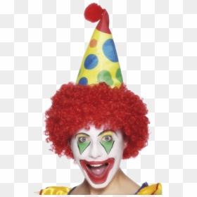 Red Wig With Clown Hat - Payaso Con Sombrero, HD Png Download - clown hat png