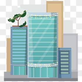 Building, HD Png Download - holiday lights png