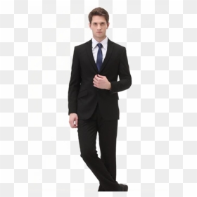 Groom In Black Suit Transparent Image - Green Blazer Men, HD Png Download - black suit png