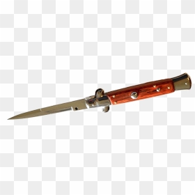 Wood Stiletto Automatic Switchblade Knife - Wood Switchblade Png, Transparent Png - switchblade png