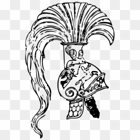 Roman Helmet Vector Image - Ancient Helmet Line Drawing, HD Png Download - roman helmet png