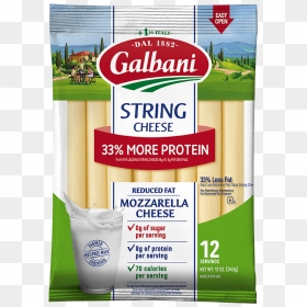 Reduced Fat Mozzarella String Cheese - Galbani Mozzarella String Cheese, HD Png Download - mozzarella sticks png