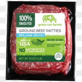 100% Grass Fed Ground Beef Patties - Fuet, HD Png Download - ground beef png