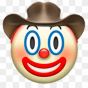 #emojiiphone #emoji #clown #hats #iphone #meme #tumblr - Clown Emoji With Cowboy Hat, HD Png Download - clown hat png