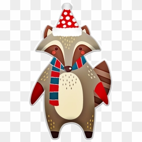 Raccoon Christmas Png, Transparent Png - christmas scarf png