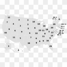 2000px Electoral College 2016 Svg With Map Us Map Outline - Electoral Votes Per State 2017, HD Png Download - florida map outline png