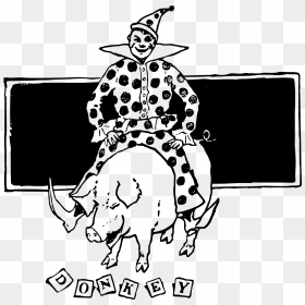 Clown On A Pig Clip Arts - Kartun Badut Hitam Putih, HD Png Download - clown hat png