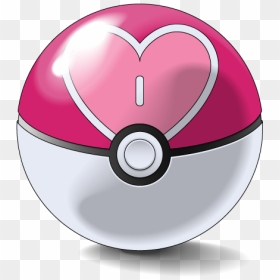 Pokeball Clipart Heart - Love Ball Pokemon Moon, HD Png Download - pokeball outline png